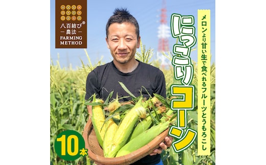 【2026年発送】朝採り直送 メロンより甘い 生とうもろこし“にっこりコーン” 10本 H095-026