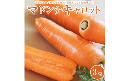 ＜フジテレビ『どっちのふるさと？』で紹介されました！＞ こどもも食べられる甘み！ジュースにしても美味しい！「マドンナキャロット」 3kg H105-122