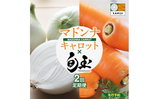 ＜フジテレビ『どっちのふるさと？』で紹介されました！＞ にんじん 新玉ねぎ 定期便 2回 旬の美味しい季節にお届け マドンナキャロット 旬玉 H105-130