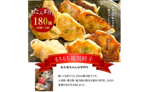 居酒屋のおかあちゃん手作り もちもち福刻餃子 180個(30個×6袋) 碧南産にんじん入り H136-031