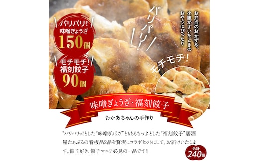 【ボリューム満点】居酒屋のおかあちゃん手作り “パリパリひと口ぎょうざ”と“もちもち餃子”コラボセット 合計240個 H136-032