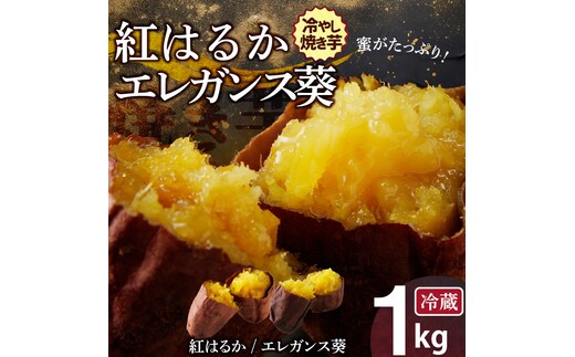 焼き芋 蜜たっぷり！冷やし焼き芋 ひえひえ君 食べ比べ 1kg エレガンス葵＆紅はるか 芋スイーツ H047-032