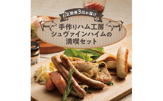 【定期便３回お届け】手作りハム工房シュヴァインハイムの満喫セット H003-040