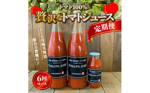 【個数限定】毎日の習慣に!トマト100％贅沢なトマトジュース 6回定期便 H004-165
