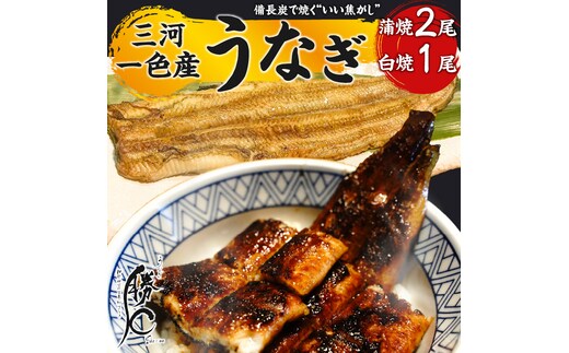 【備長炭で焼く“いい焦がし”】三河一色産うなぎの蒲焼2尾＆白焼1尾 鰻 ウナギ 蒲焼 白焼 たれ タレ 国産 備長炭 土用 丑の日 冷凍 三河一色産 H189-004