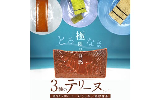 【テリーヌ専門店L】（約２００g）濃厚抹茶・濃厚チョコレート・ほうじ茶3種のテリーヌセット【グルテンフリー・保存料不使用】抹茶 スイーツ 西尾抹茶 H173-009