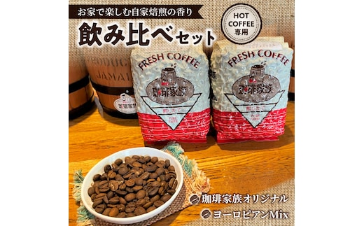 【飲み比べセット】ホット専用 コーヒー豆400g（200g×2種） ～お家で楽しむ自家焙煎の香り高いコーヒー～ H163-029
