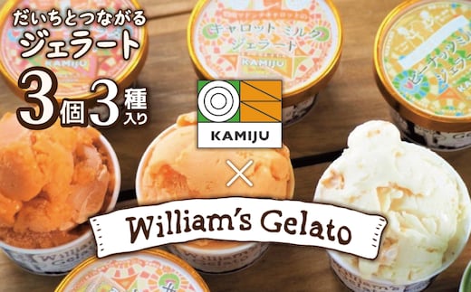 （お試し）【3種のフレーバーを食べ比べ!!】だいちとつながるジェラート3個セット 映えるデザインが可愛いと話題に!! マドンナキャロット 地元野菜 甘い アイス スイーツ デザート 洋菓子 可愛い 詰め合わせ キャロットミルク フルーツサラダ ピーナッツミルク 自慢 冷たい にんじん 人参 落花生 ピーナッツ 農家 神重農産 H105-172
