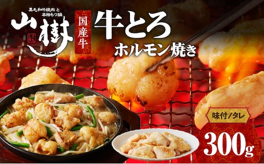 山樹の国産牛とろホルモン焼き（味付/タレ） 300g