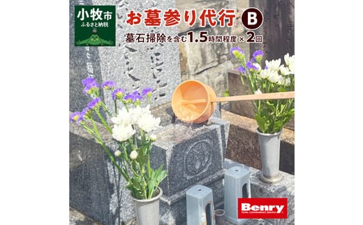 お墓参り代行B（墓石掃除を含む1.5時間程度×２回） | dショッピング