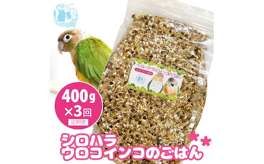 【3ヶ月定期便】fuu シロハラインコ・ウロコインコのごはん（400g）