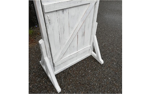 エイジング調アンティークのフェイクドアー大 本体と自立固定用スタンドのセット（本体とオプションのセット）