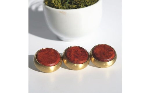 木製ピストンボタン Y型（真鍮削り出し）