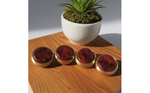 木製ピストンボタン ユーホニューム（ヤマハ）用 EY型（真鍮削り出し） 4個セット