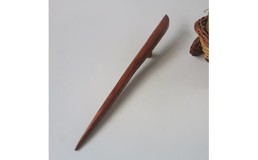 木製かんざし リーフ型 ロングタイプ