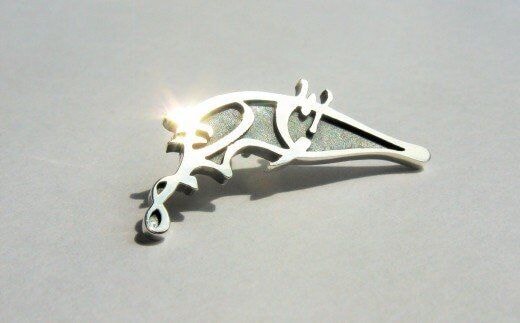 織田信長公 麒麟の花押ブローチ（小）