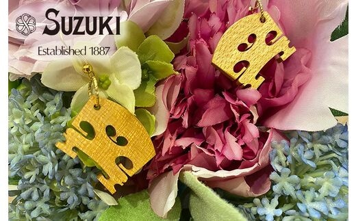 バイオリンの駒で作ったピアス