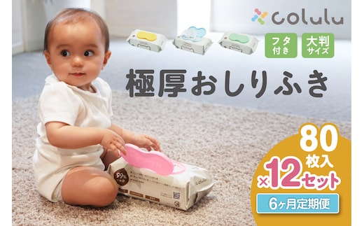 おしり拭き 80枚入り 12個セット×６ヶ月定期便（3465）