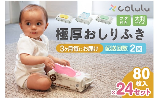 【２回定期便】おしり拭き 80枚入り 12個セット×２個セット（3469）