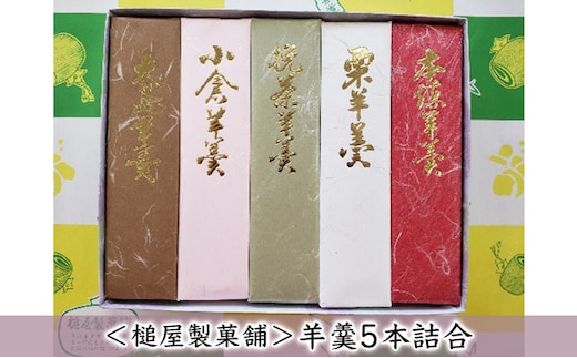 ＜槌屋製菓舗＞羊羹5本詰合 和菓子 ようかん 菓子 栗羊羹 小豆 あずき 