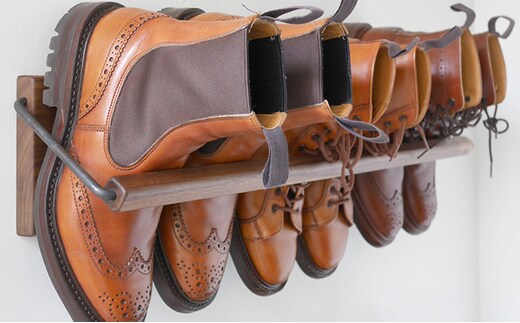 Sneaker wall スニーカーウォール SW-680WN ウォールナット（おおよそ3足収納 ウォルナット無垢材 壁掛け 木製 シューズラック スリッパラック）【配達不可：沖縄・離島】 雑貨 日用品 家具 