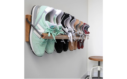 Sneaker wall スニーカーウォール SW-900TM タモ（おおよそ4足収納 タモ無垢材 壁掛け 木製 シューズラック スリッパラック）【配達不可：沖縄・離島】 雑貨 日用品 家具 