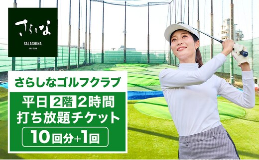 さらしなゴルフクラブ 平日 2階 2時間 打ち放題 チケット 10回分+1回(入場料込) ゴルフ 利用券 打ちっぱなし 練習 スポーツ トレーニング 練習場 送料無料 愛知県 蟹江町