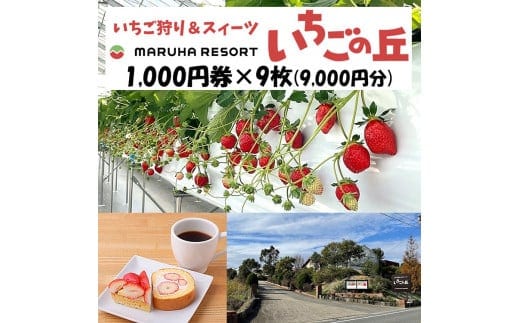 まるは食堂 マルハリゾート いちごの丘1,000円券9枚（9,000円分） ※着日指定不可
