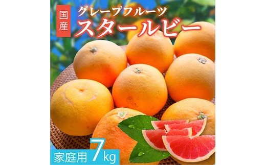 【先行受付予約】国産グレープフルーツ 家庭用7kg（15～20玉） 訳あり 柑橘 スタールビー ノーワックス 防腐剤なし 果物 ジュース ジャム 青果 旬 アロマ できるだけ農薬を使わない ※2026年5月上旬～8月上旬頃に順次発送予定