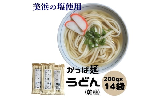 かっぱ麺 うどん 1箱14袋入り ≪ウドン 饂飩 美浜の塩 愛知県 特産品≫◇