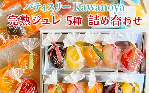 河の屋 パティスリー Kawanoya 完熟ジュレ 5種 詰め合わせ｜ジュレ ゼリー シャーベット 洋菓子 おやつ お菓子 おかし スイーツ おすすめ 人気 セット 贈り物 プレゼント ギフト 夏 愛知県 美浜町 ※北海道・沖縄・離島への配送不可 ※2026年5月上旬～8月下旬頃に順次発送予定