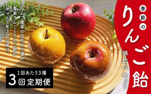 【先行予約】【定期便3回】旬を味わうりんご飴 味比べセット | りんご りんごあめ りんごアメ リンゴアメ フルーツ アップル 林檎 林檎飴 送料無料 ※2026年9月上旬頃～発送