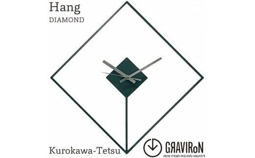 GRAVIRoN Hang DIAMOND 黒皮鉄（ひっ掛け時計） 420×420mm 250g 時計 掛け時計