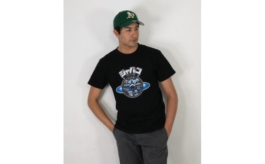 四日市市 マンホールTシャツ 黒 サイズL