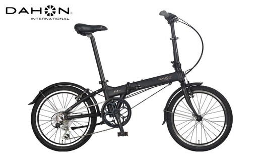 40年の歴史をもつ米国ダホン社の高性能折り畳み自転車 DAHON Intl HIT D6 Matt Black / 簡単 コンパクト 折り畳める 独自技術 軽量 アルミフレーム 6段変速 20型 黒 マットブラック 人気 三重県 四日市市
