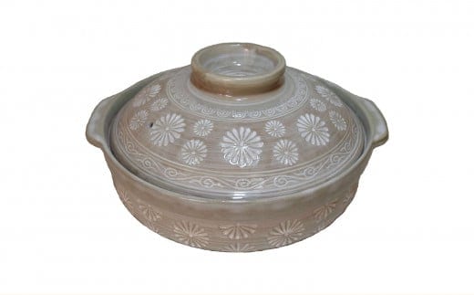 【萬古焼（ばんこやき）】三島土鍋6号 セラミックコーティング加工 内山製陶所 【土鍋 1人用 セラミック 直火用 電子レンジ対応 お手入れ簡単 食洗器対応 三重県 三重 四日市市 四日市 四日市市ふるさと納税 四日市ふるさと納税】