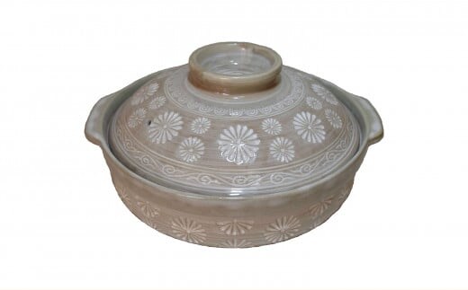 【萬古焼（ばんこやき）】三島土鍋7号 セラミックコーティング加工 内山製陶所 【土鍋 2人用 セラミック 直火用 電子レンジ対応 お手入れ簡単 食洗器対応 三重県 三重 四日市市 四日市 四日市市ふるさと納税 四日市ふるさと納税】