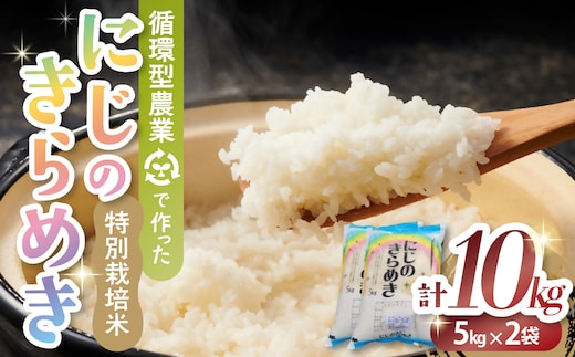 【12月発送予定】令和８年産新米 特別栽培米 循環型農業で作った「にじのきらめき」10kg (5kg×2) 米 コメ こめ 特別栽培 先行 先行予約 精米 白米 人気 おすすめ 5kg 三重県 多気町 TC-0612