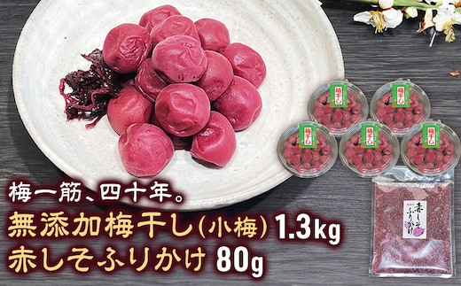 TH-02 40年作り続けてきた無添加梅干し（小梅）と赤しそふりかけのセット