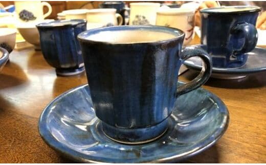 IG-02 「呉須」八面コーヒーカップとソーサー いろは窯