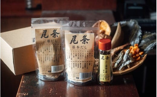 化学調味料・保存料無添加 国産天然 尾粂だしパック（三重だしと基本だし）とだし醤油の素セット OM-02