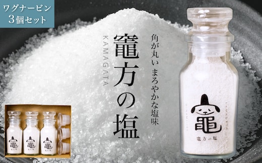 竈方の塩 ワグナービン3個セット／伊勢志摩 三重 南伊勢 塩 天然塩 まろやかな塩 ミネラル しお