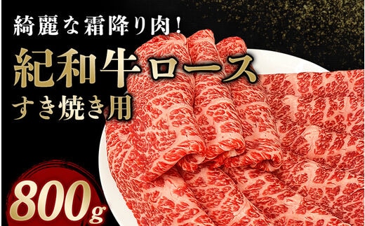 紀和牛すき焼き用ロース800g【冷蔵】 / 牛 牛肉 紀和牛 ロース すきやき 800g【tnk110-1】
