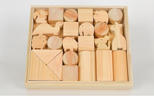 国産ひのき積み木セット（L） 雑貨 玩具 おもちゃ ヒノキ 