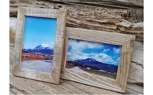 流木フォトフレーム 壁掛け用 写真 インテリア 工芸品 はがきサイズ 手作り 