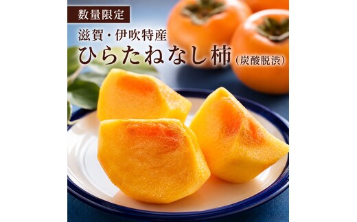 滋賀・伊吹特産ひらたねなし柿（炭酸脱渋）L寸柿 約7.5kg