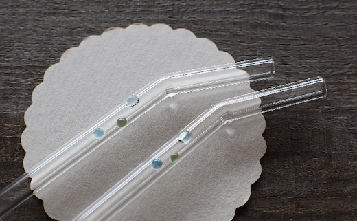 ガラスのストローセット（カーブタイプ） 雑貨 日用品 ガラス製ストロー 耐熱ガラス 