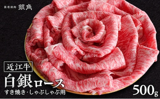 【近江牛】白銀ロース すき焼き・しゃぶしゃぶ用 500g 牛肉 お肉 国産 和牛 近江牛 滋賀県 米原市 ※12月以降お届け