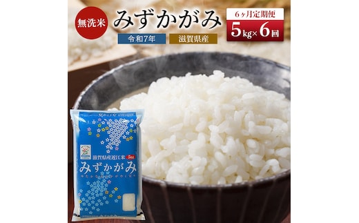 【令和7年産新米】滋賀県産 定期便 6ヶ月 みずかがみ BG無洗米 5kg 無洗米 お米 こめ コメ おこめ 白米 6回
