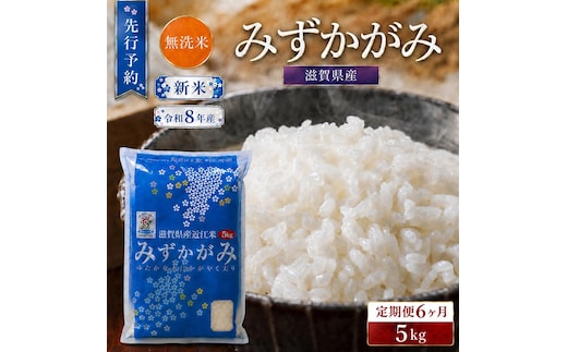 【令和8年産】 先行予約 新米 BG無洗米 みずかがみ 5kg 6回定期便 令和8年産 定期便 米 無洗 無洗米こめ コメ お米 ご飯 米 ミズカガミ 米定期便 6か月定期便 6ヶ月定期便 6回 6ヶ月 6か月 滋賀県 豊郷 豊郷町